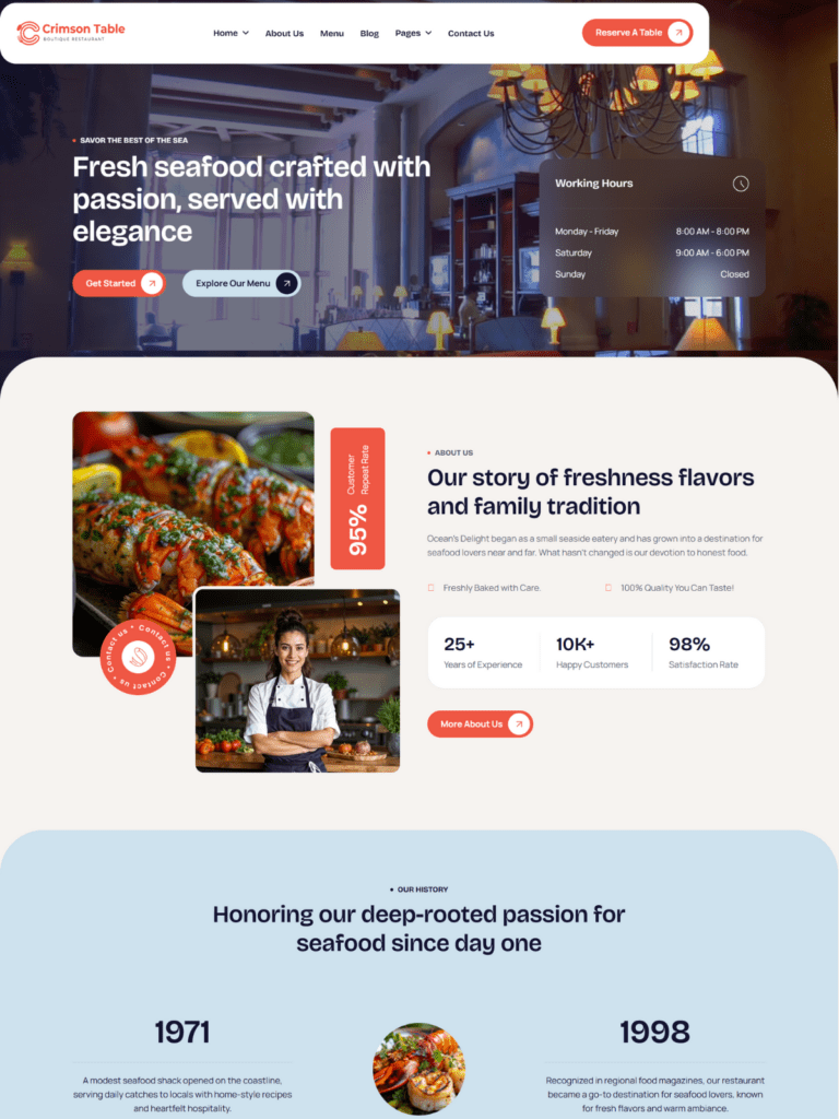 Crimson Table – Professional Restaurant Website