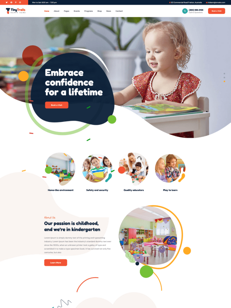 Tiny Trails – Nurturing Day Care Website