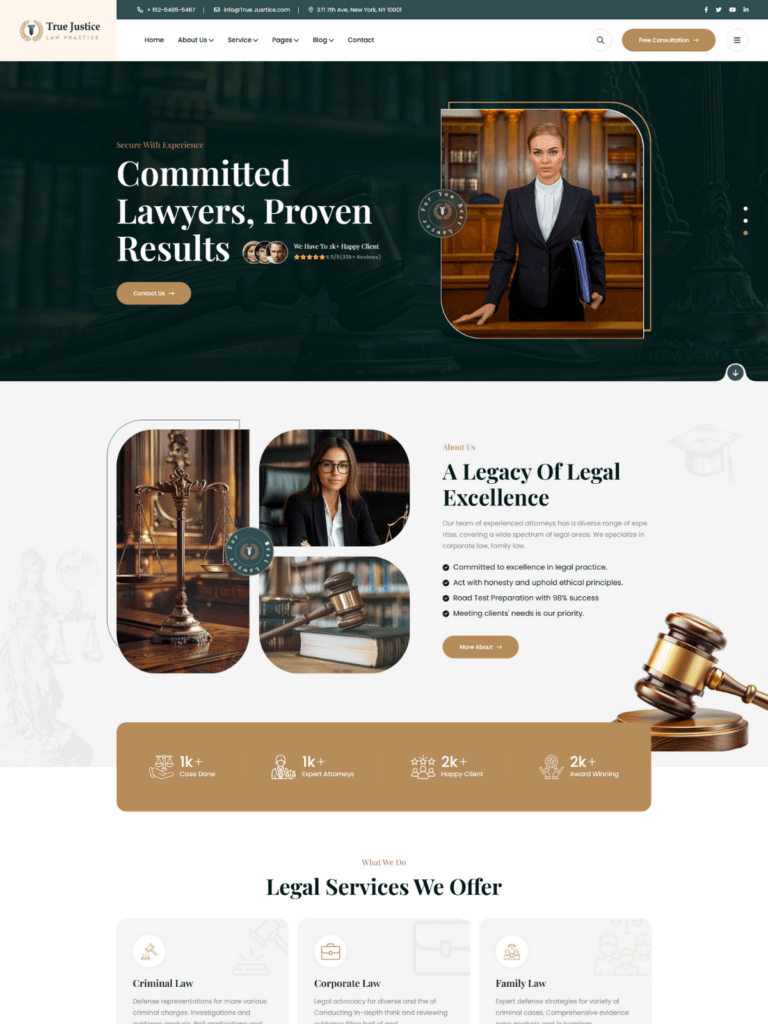 True Justice – A Elegant Judiciary Website